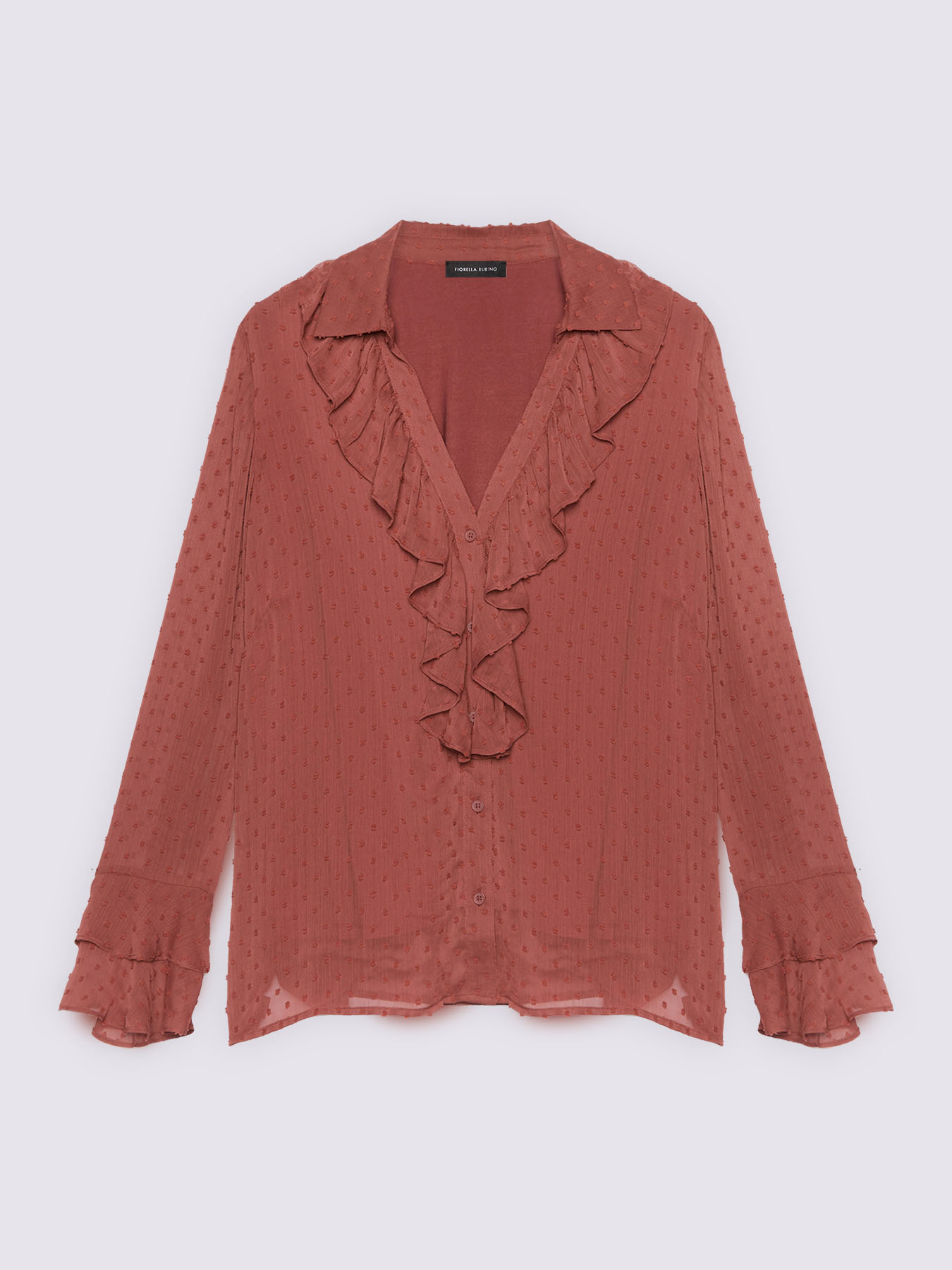 Plumetis fabric blouse with ruffles image number 4