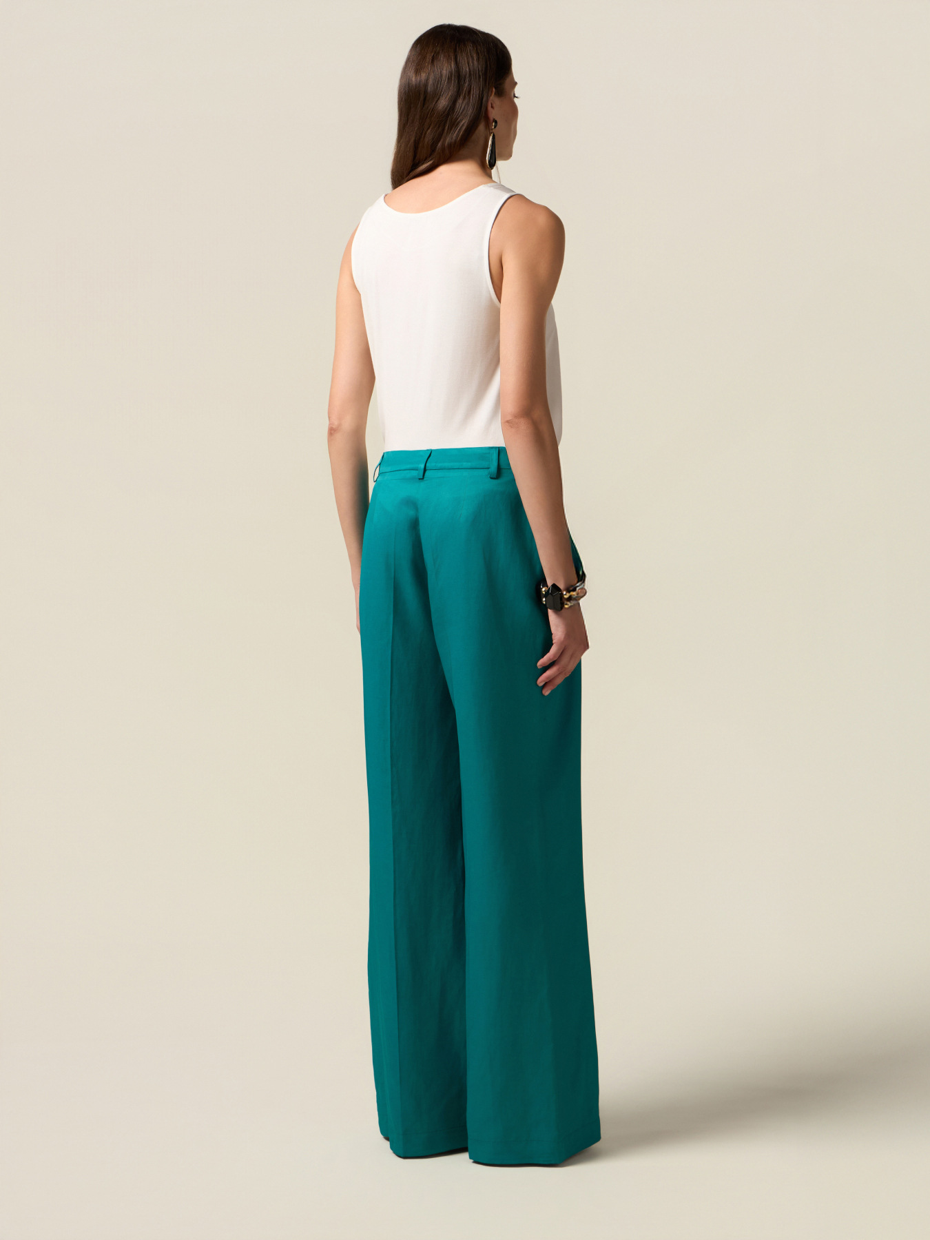 Pantaloni palazzo misto lino image number 1