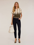 Lurex striped kimono sweater in pleated effect yarn image number 3