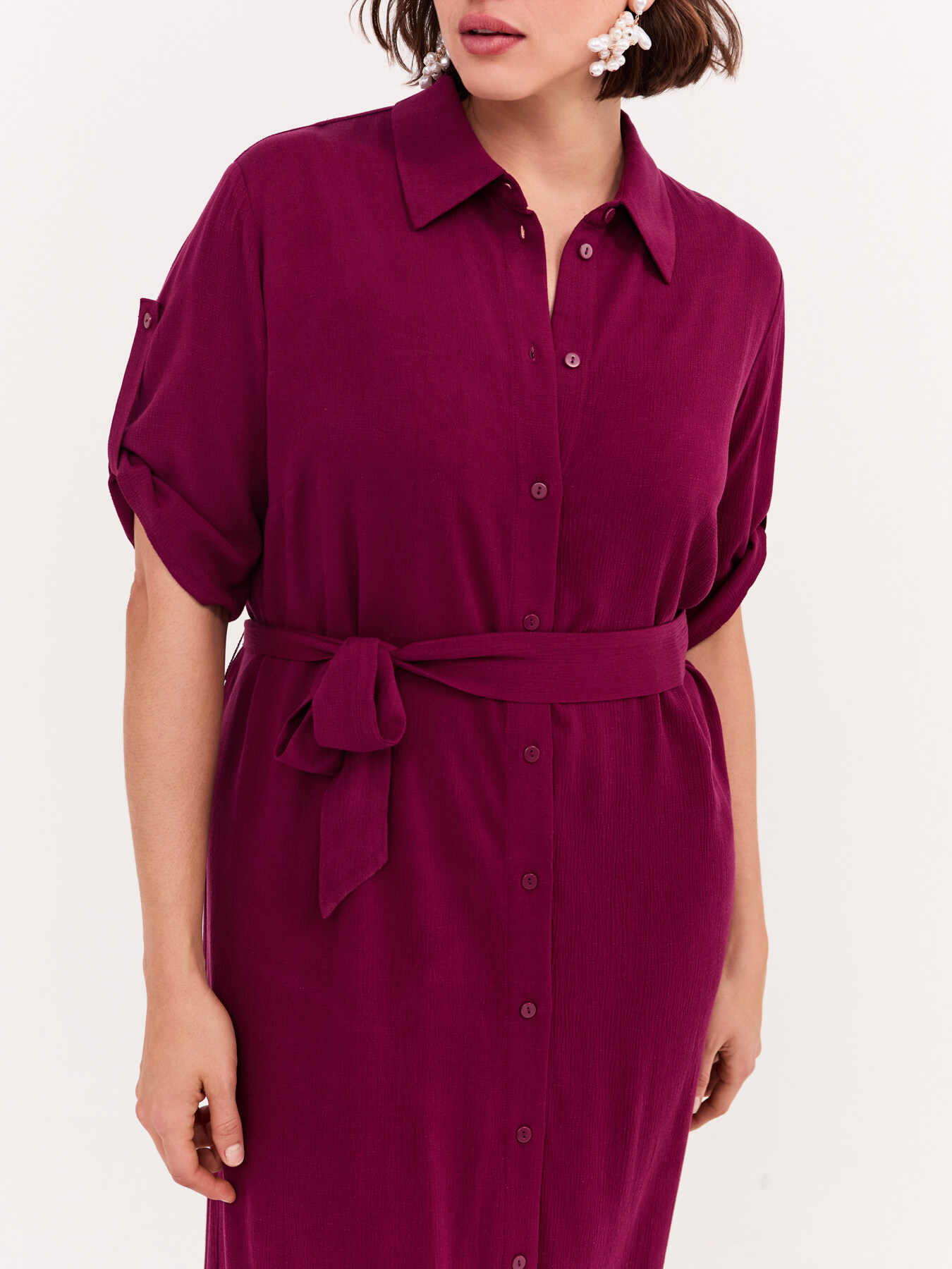 Robe chemisier POWER en viscose image number 2