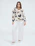 Satin blouse with floral print image number 2