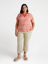 Blouse in two fabrics with floral print image number 3