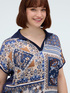 Bi-material t-shirt in viscose blend image number 3
