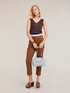 Linen blend knit top image number 3