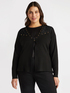 Cardigan with studs and lace detail image number 0