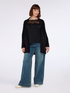 T-shirt in jersey con inserto in pizzo image number 3