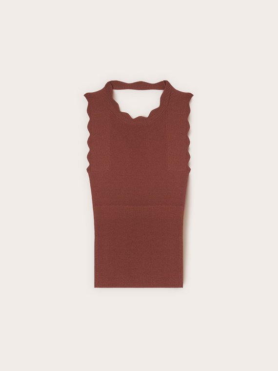 Jersey con fest&oacute;n y cut-out en la espalda