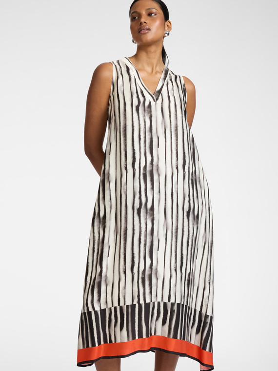 Abito linea ad A raso stampato