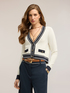 Cardigan in knitwear with contrasting edges image number 3