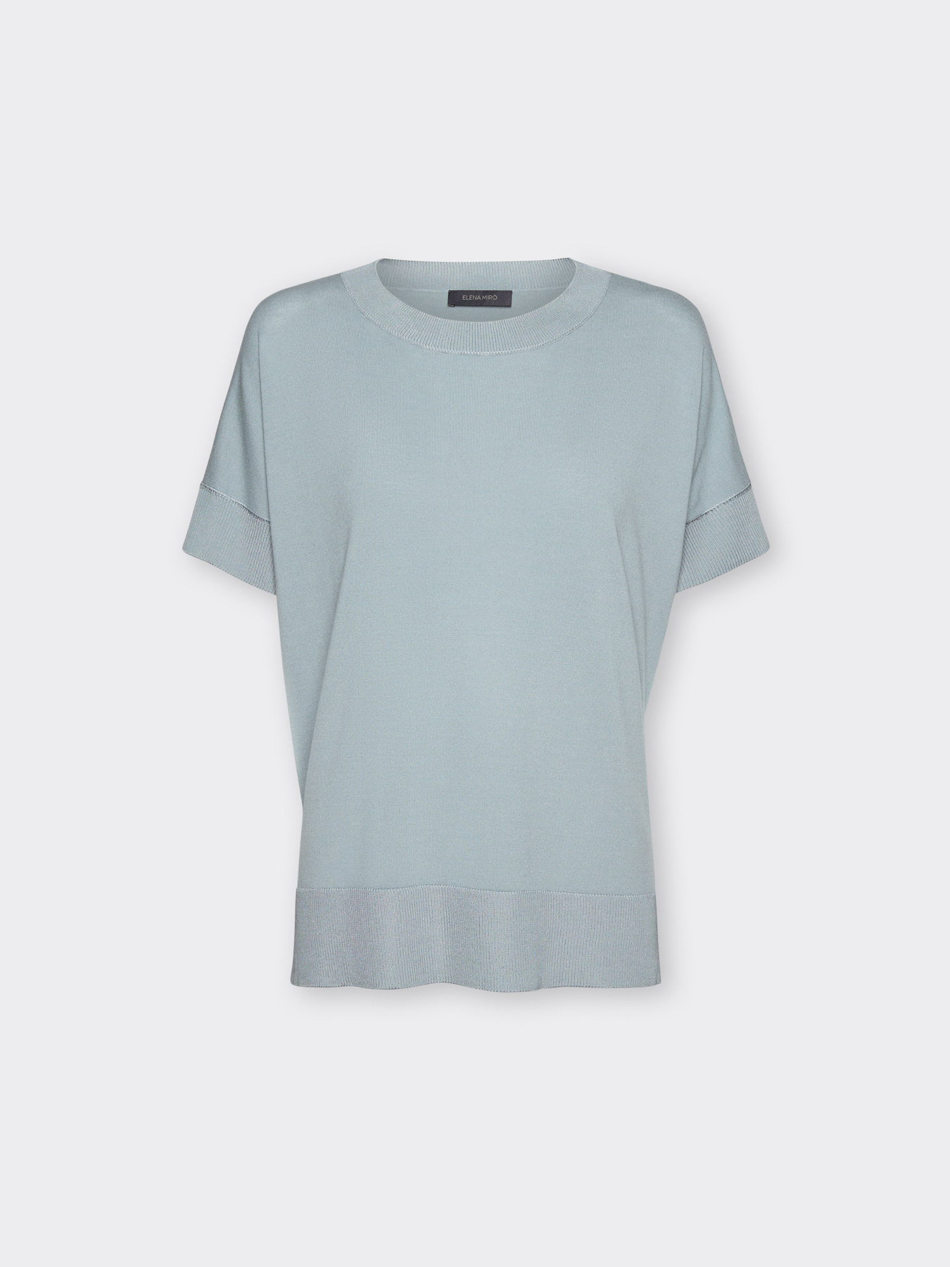Short-sleeved viscose blend top image number 4