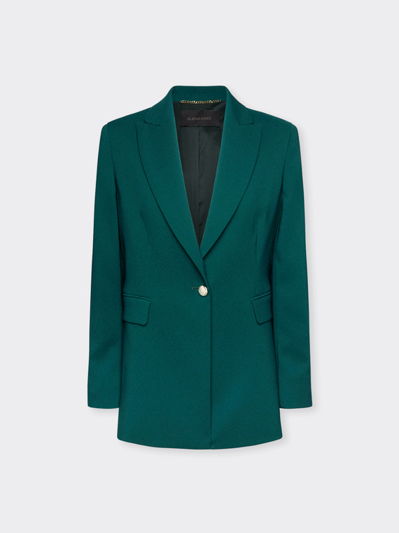 Blazer à simple boutonnage en tissu crêpe