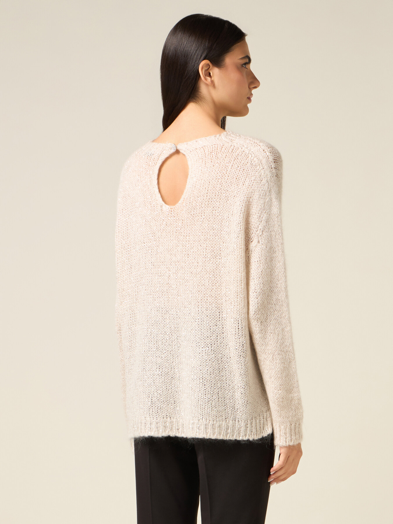 Maglia misto mohair con micro paillettes image number 1