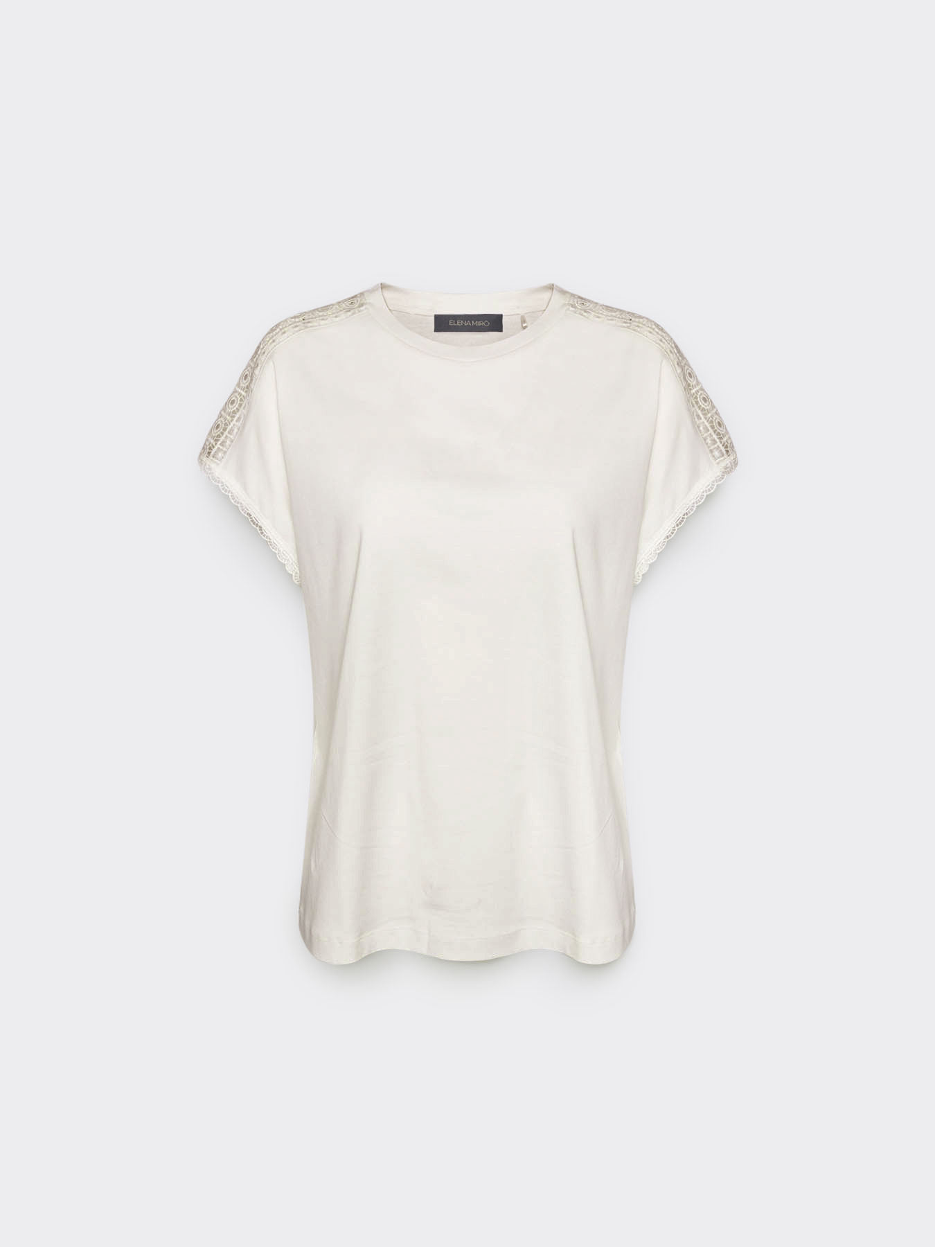 T-shirt with lace insert on the shoulders image number 4