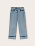 Jean cropped coupe large avec cha&icirc;ne image number 4