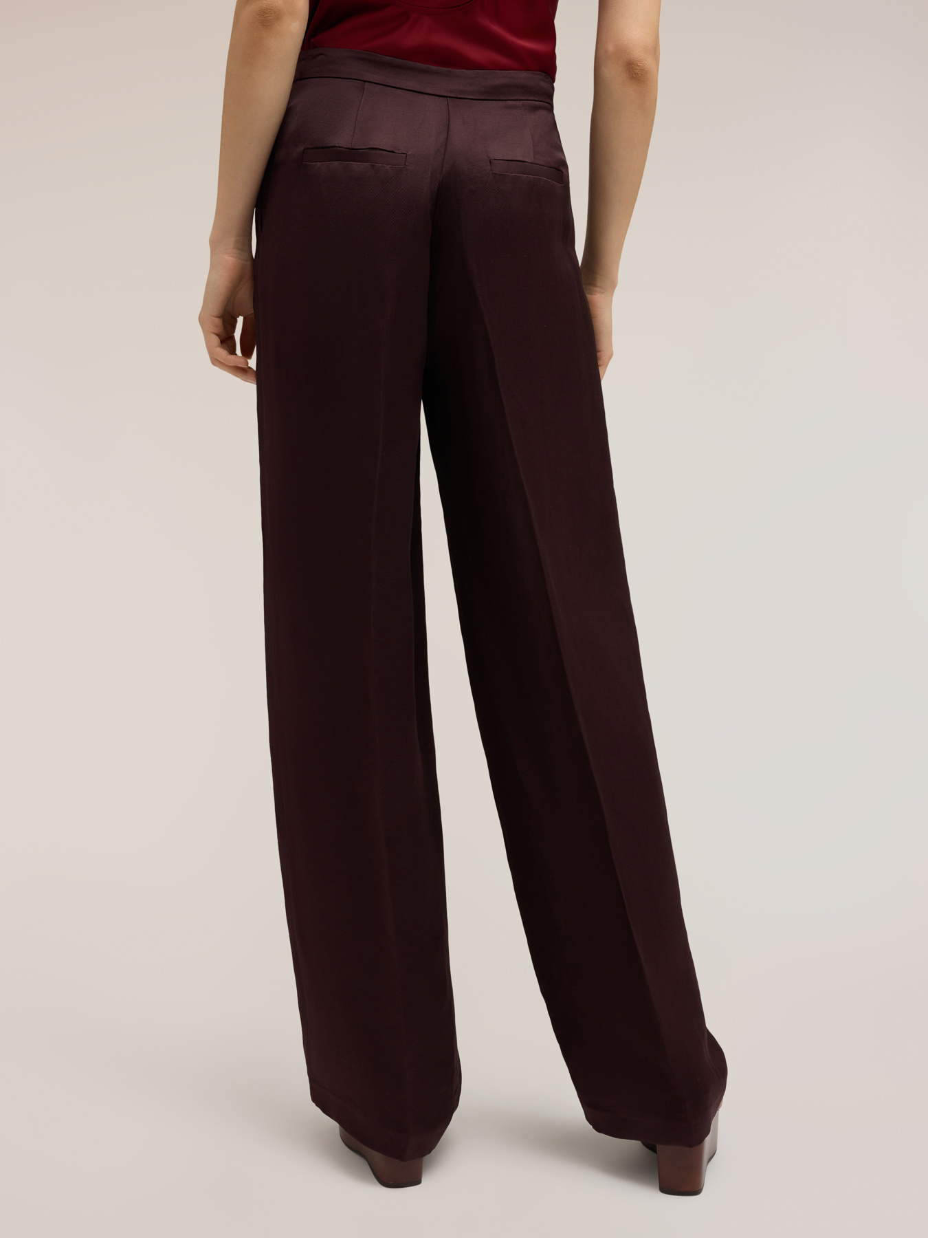 Wide-leg trousers in linen blend image number 1