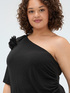 One-shoulder jersey t-shirt with light spots image number 3