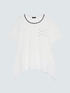 Jersey t-shirt with crochet detail image number 4