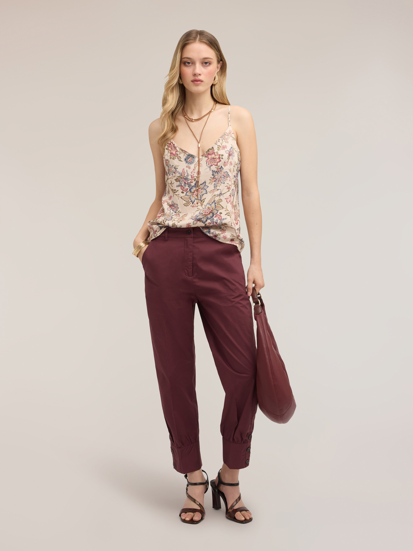 Satin top with print image number 2