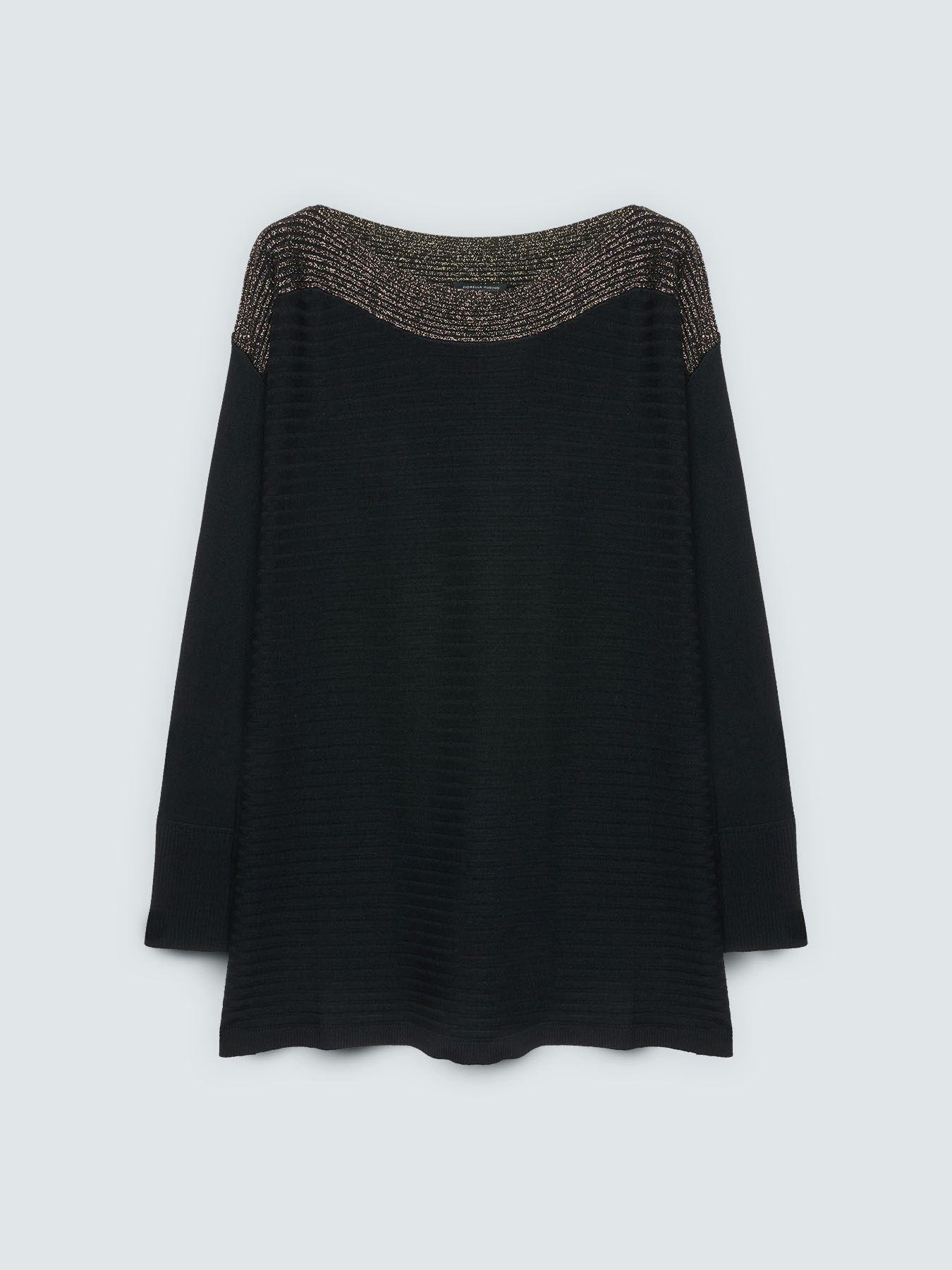 Sweater with boat neckline and lurex details image number 4