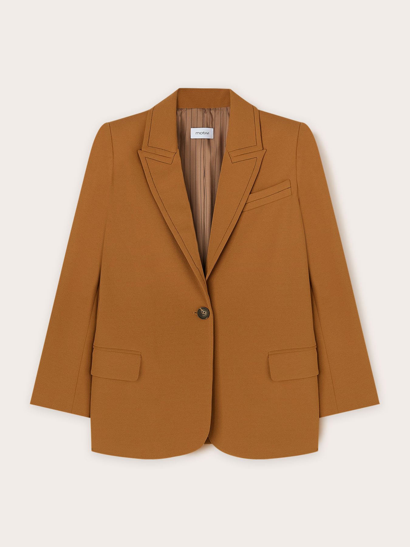 Single-breasted jacket with contrasting stitching image number 4