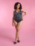 Black lurex one-piece swimsuit image number 4