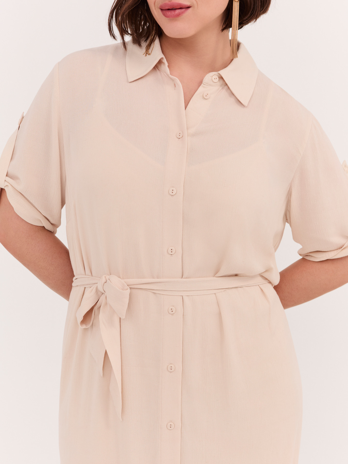 Robe chemisier POWER en viscose image number 4