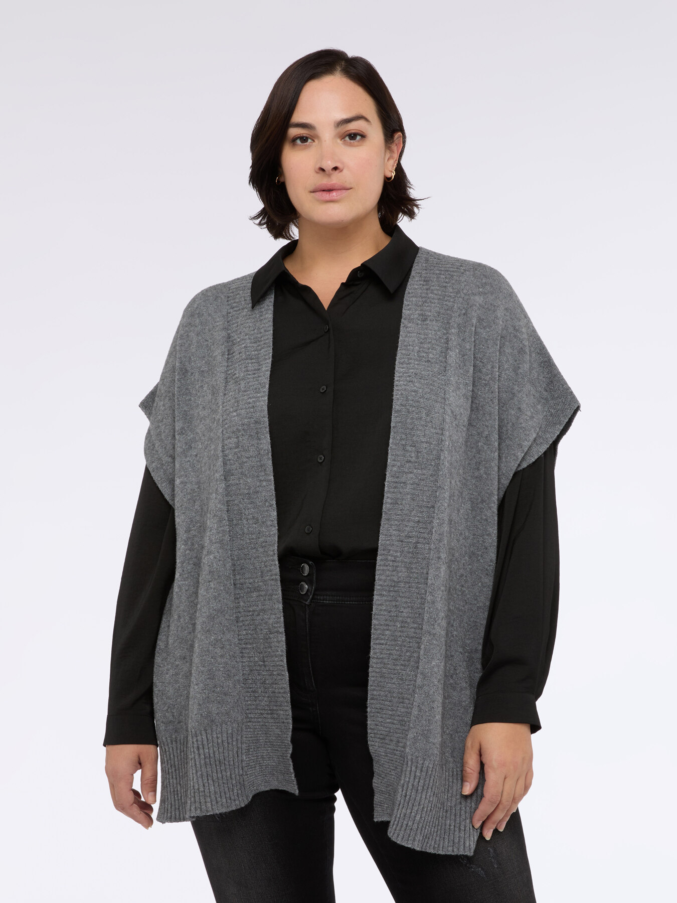 Mixi Strickweste aus feinem Strick mit Kimono-&Auml;rmeln image number 2