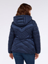 Quilted down jacket with chevron pattern and hood image number 1