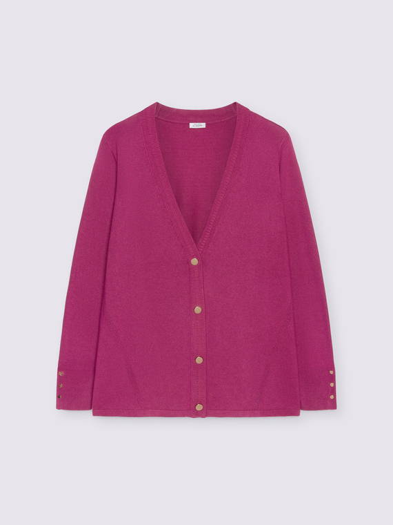 V-Ausschnitt Strickjacke mit Knöpfen