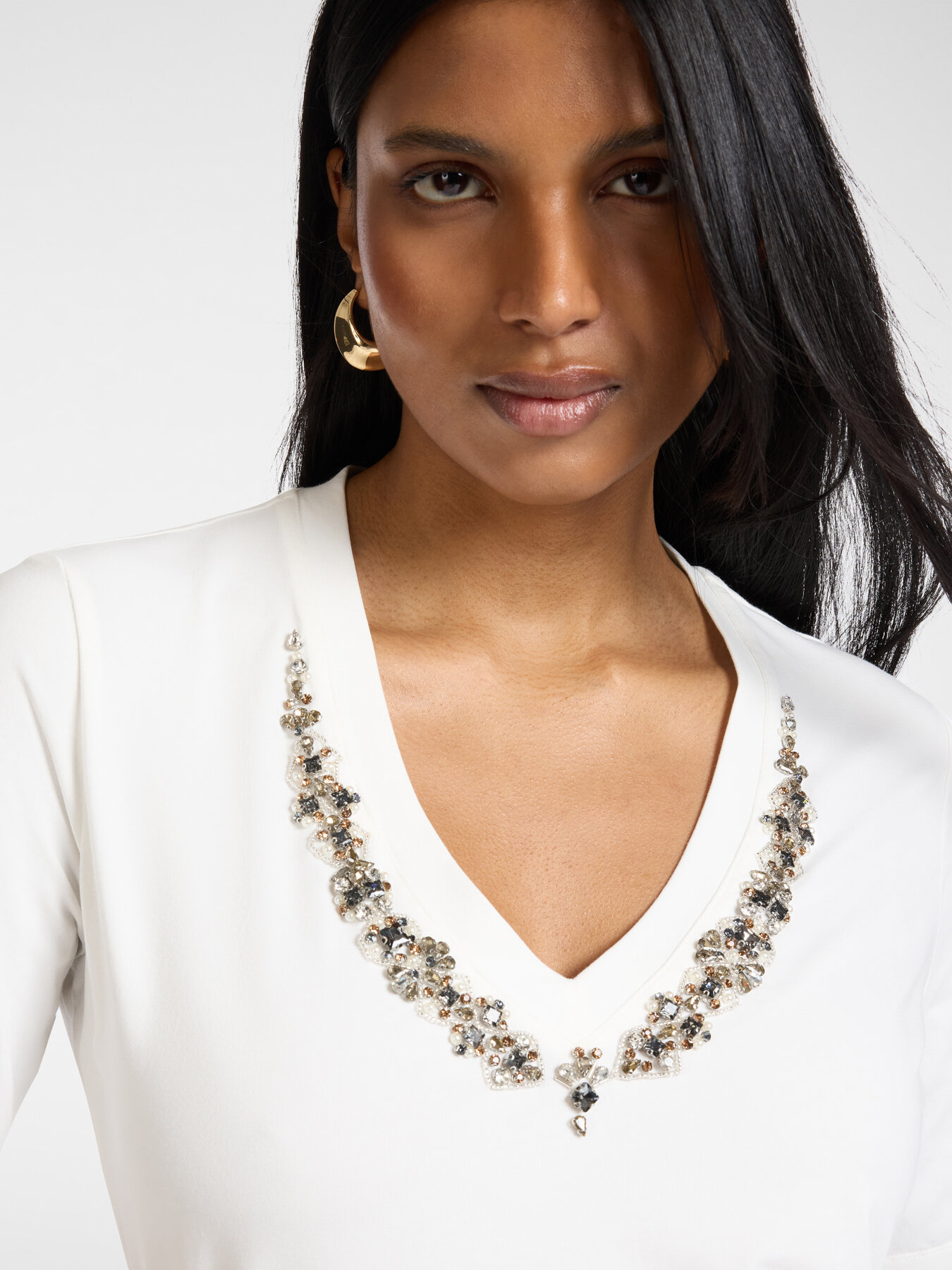 Camiseta de algod&atilde;o com bordado image number 3