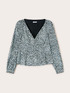 Animal print long sleeved peplum top image number 4