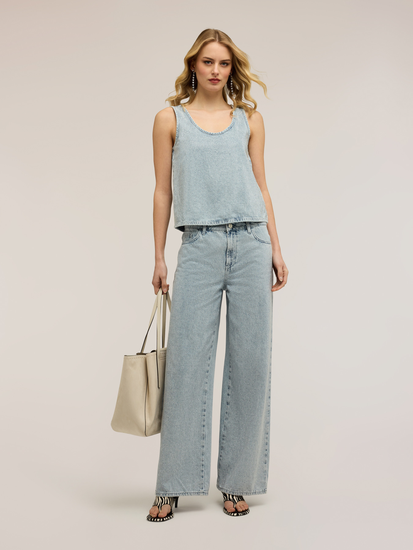 Denim top with crystals image number 3