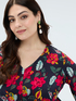 Bluse mit Blumendruck aus Viskose mit Knotendetail image number 1