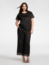 Mixed cotton trousers with lace image number 0