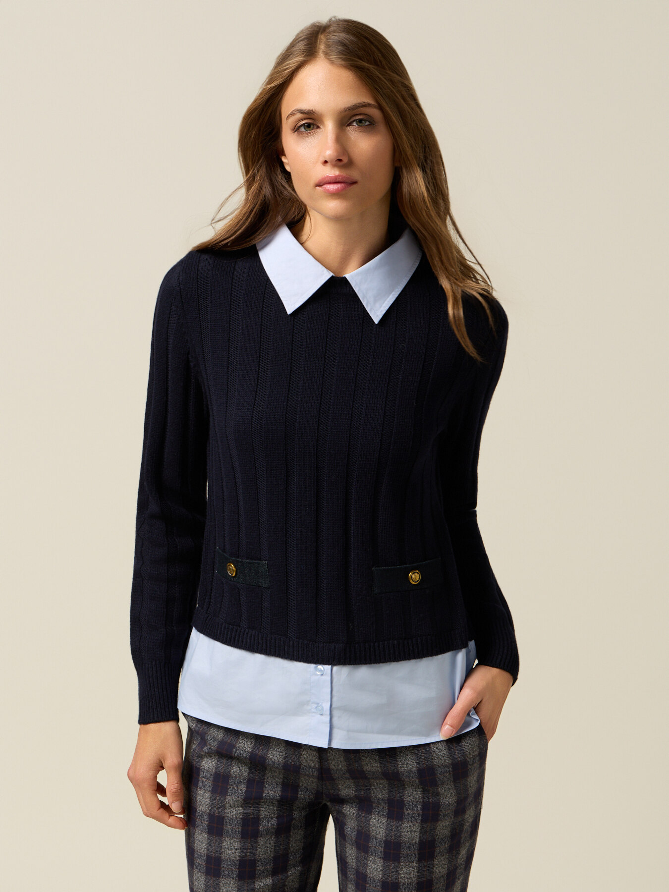 Maglia effetto sovrapposizione image number 0