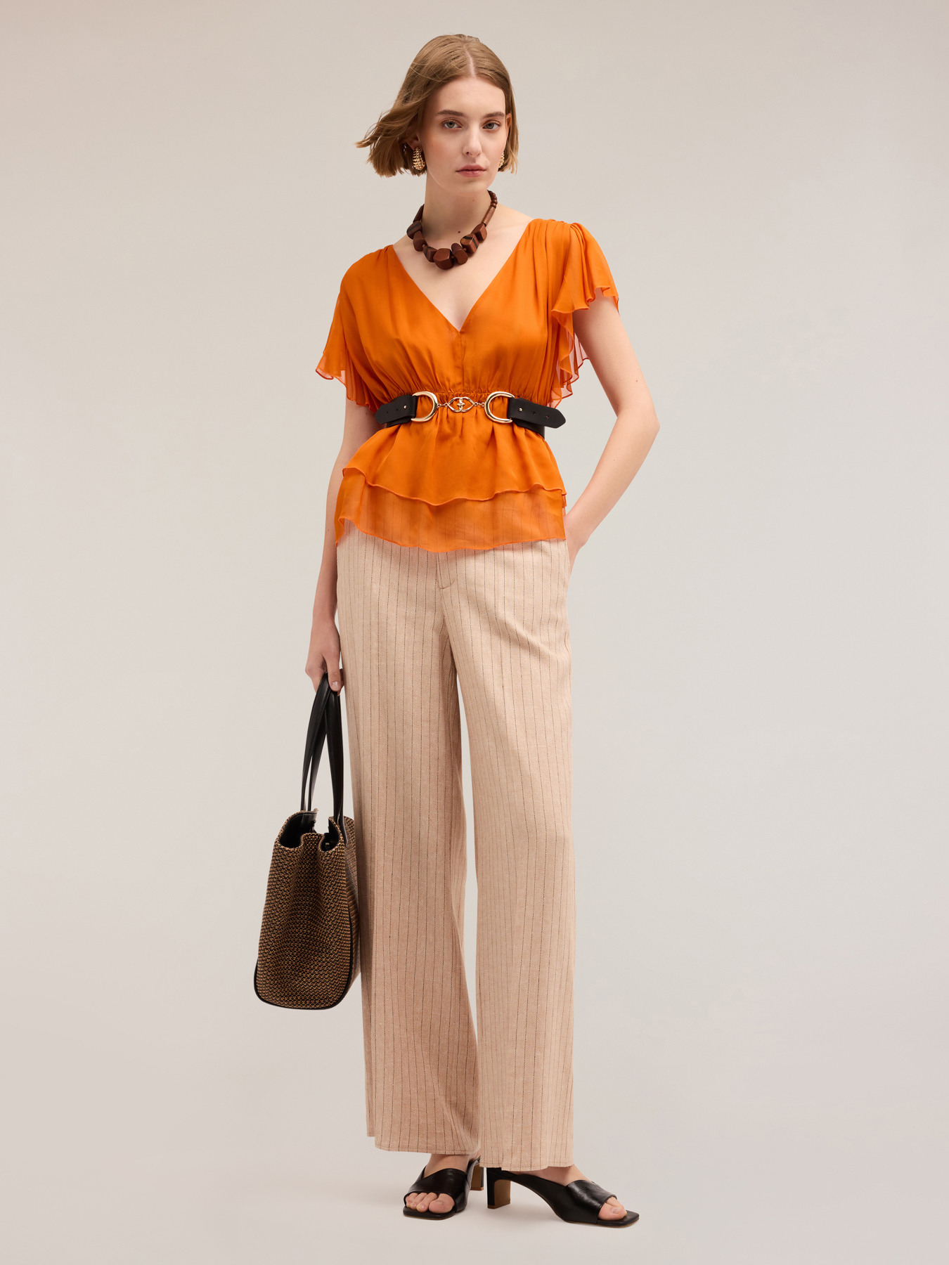 Blusa con arricci e rouches image number 0