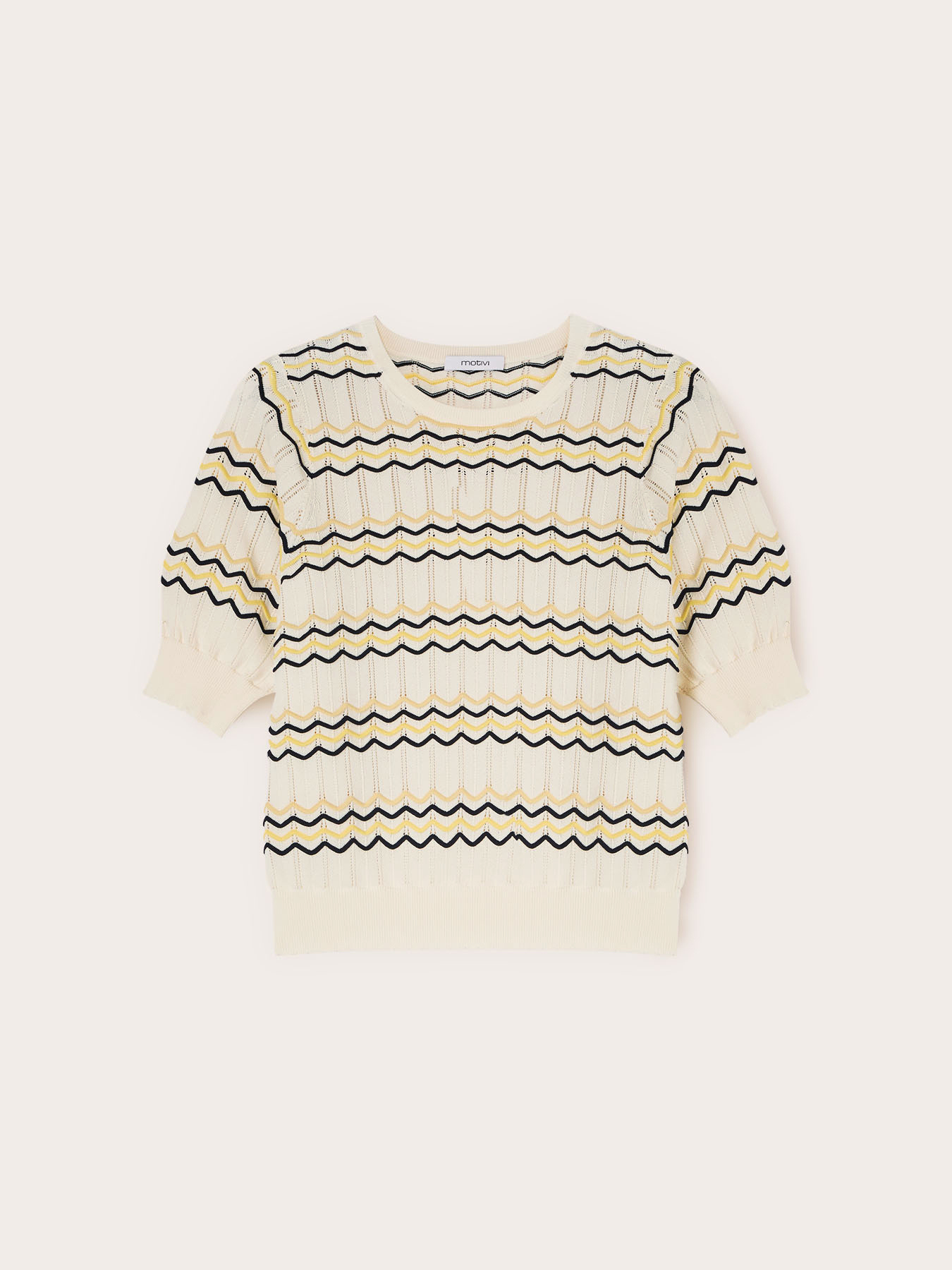 Chevron striped viscose blend sweater image number 4