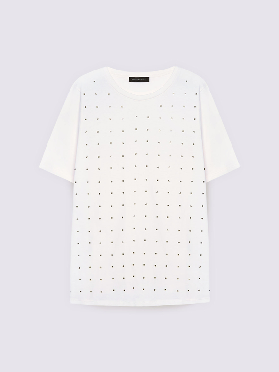 Jersey T-shirt with studs