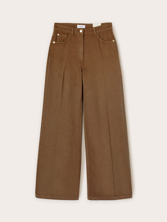 Pantalon large en drill de coton
