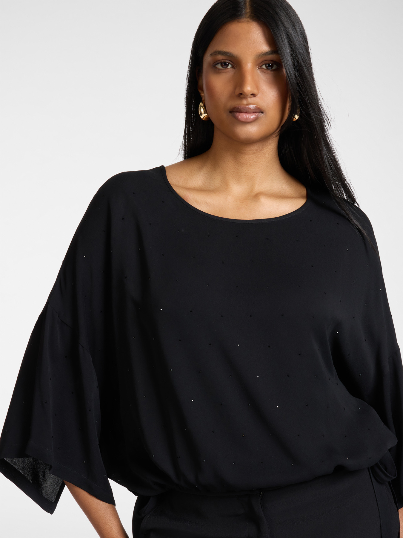 Bluse aus Marocaine mit Applikationen image number 3