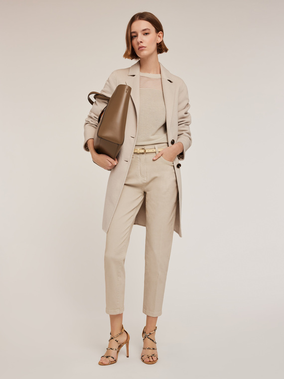 Pantaloni tip morcov din drill Rianne