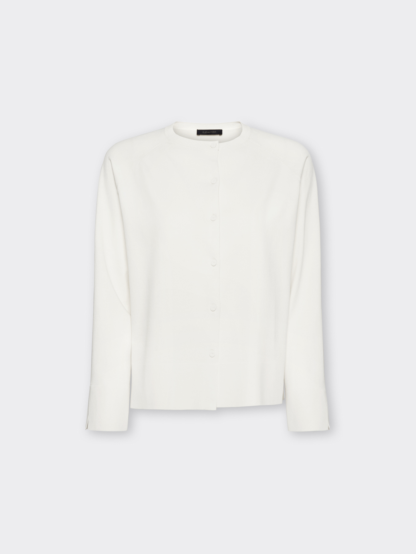 Viscose blend crew neck cardigan image number 4