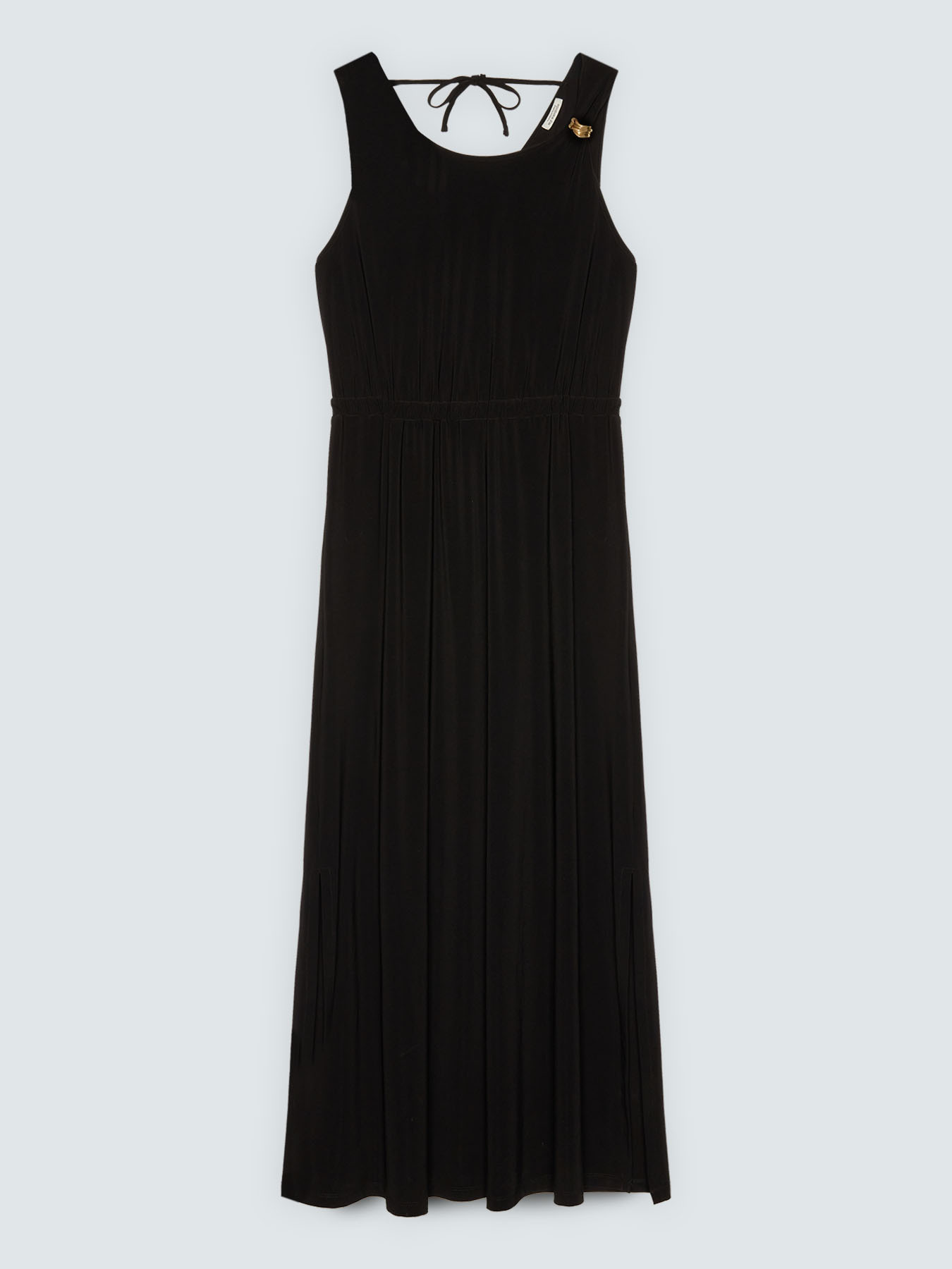 Long jersey dress with back neckline image number 5