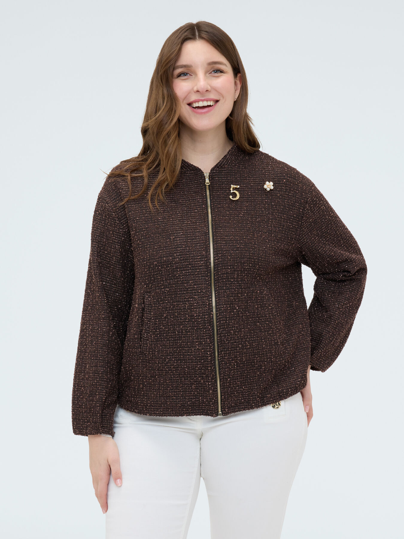 Bomber sweatshirt with pins image number 2