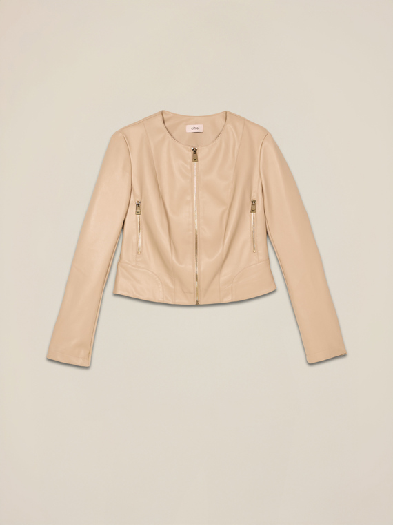 Short round neck jacket