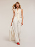 Sleeveless blouse with pleated scarf image number 0
