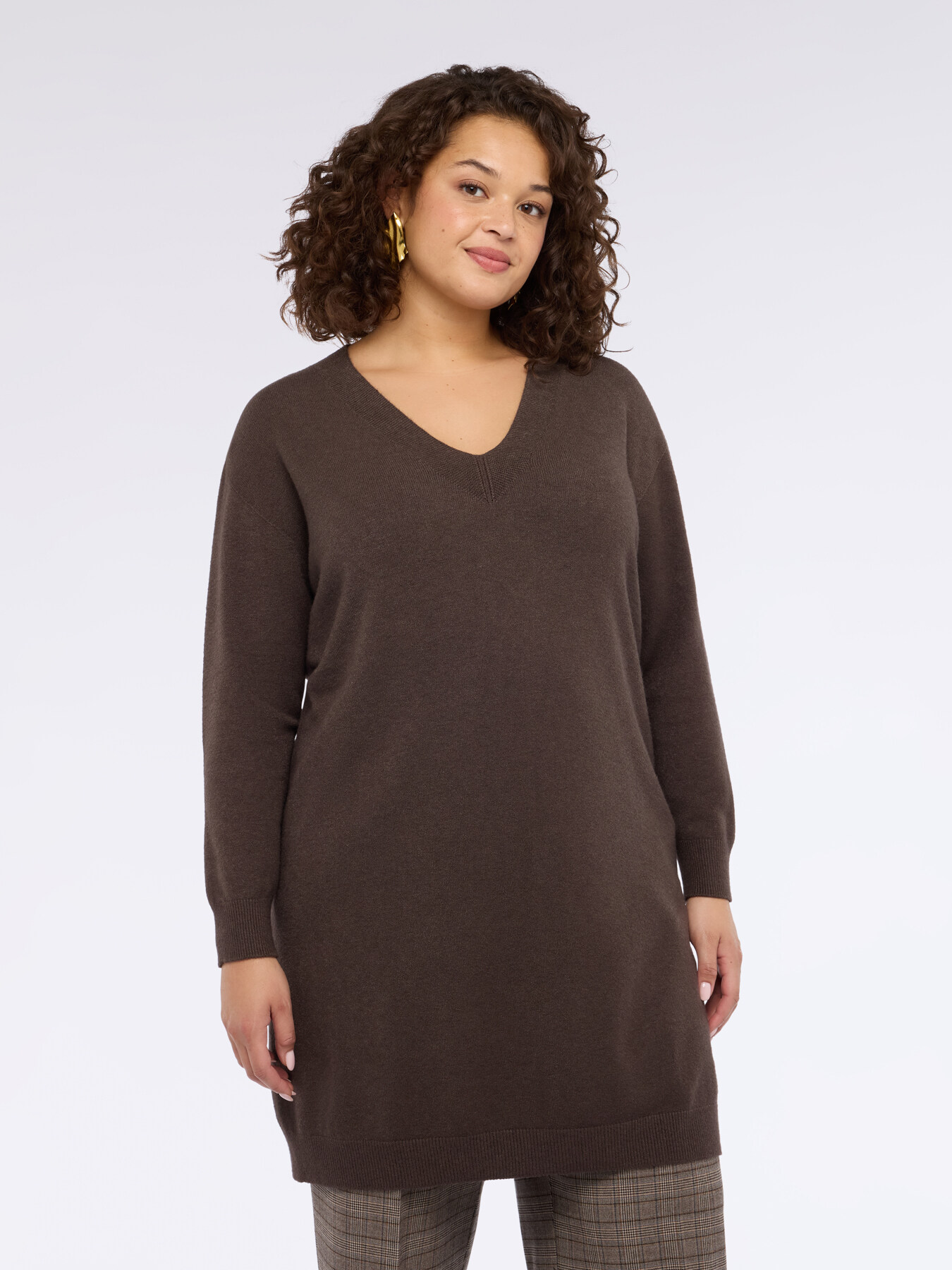 Maglia lunga con scollo a V image number 2