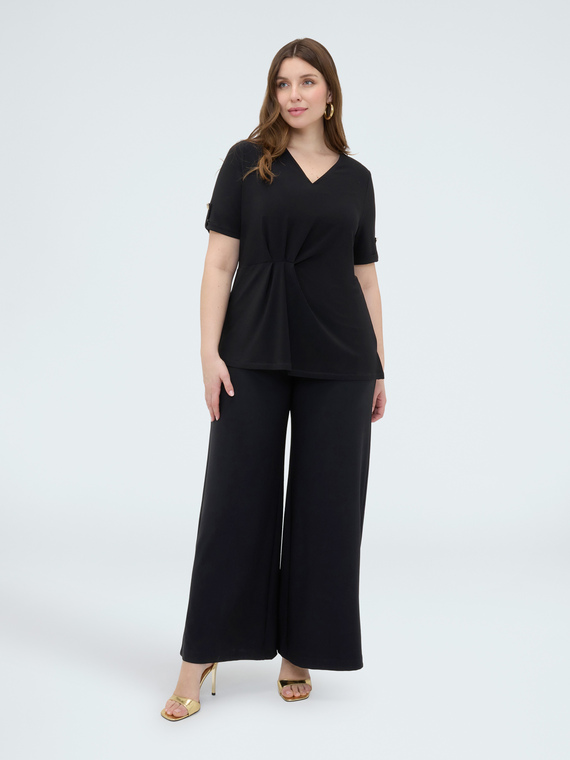 T-shirt in jersey con drappeggio