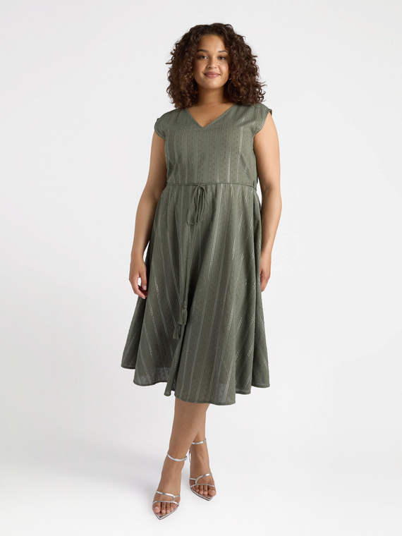 Striped lurex dress with strings