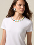 Tricou cu broderie din pietre colorate image number 2